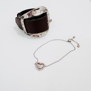 Bracelet Bundle: Uno de 50 Buckle Bracelet and Coach Heart Rose Gold bracelet